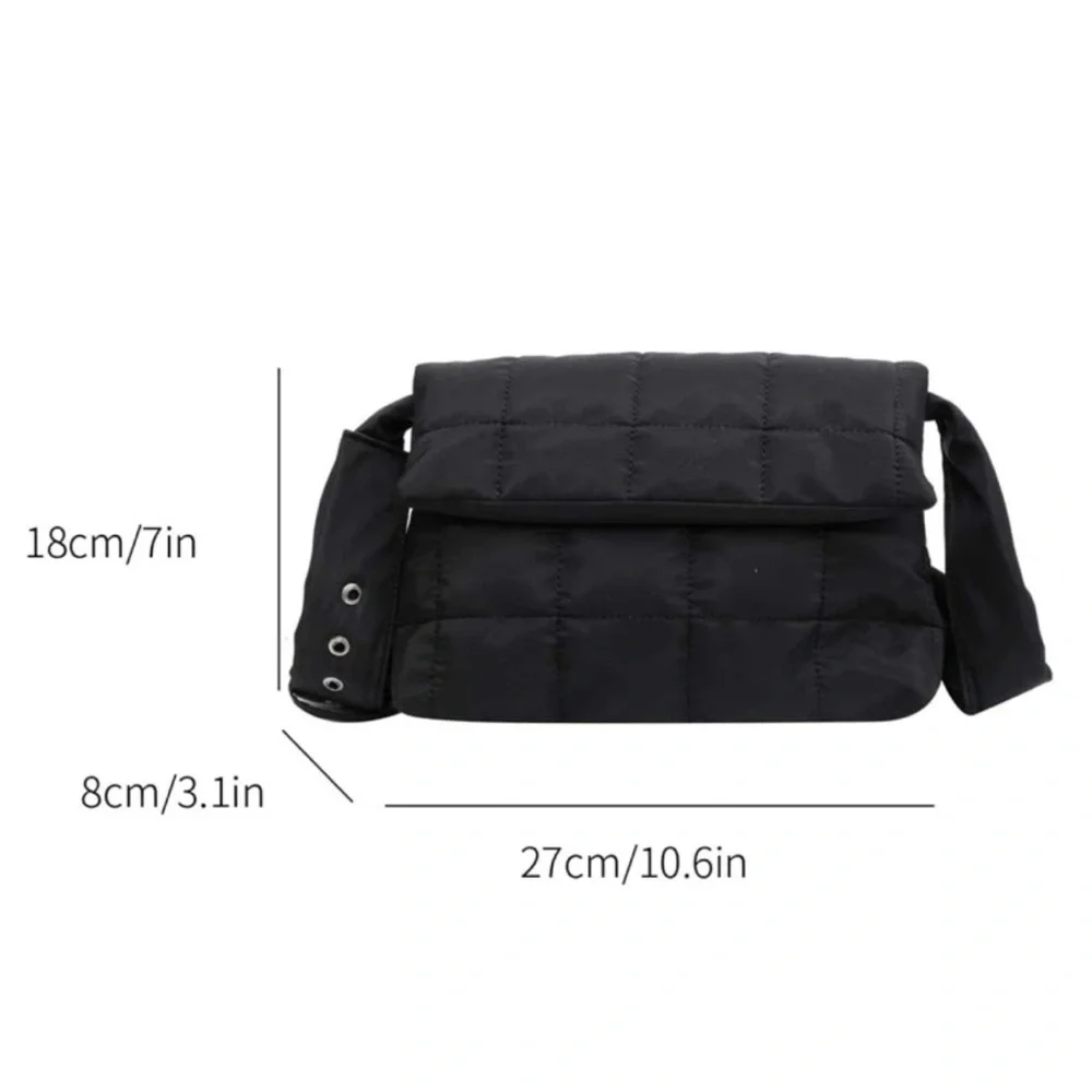 Minimalist Quilted Detail Flap Square Bag
